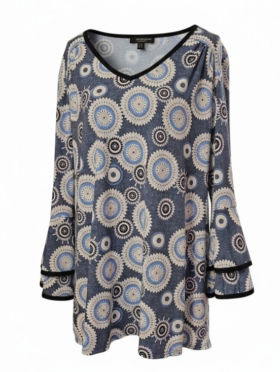 Est. 1846 Tops - Est. 1846 Blue Geometric 3/4 Sleeve Tunic L